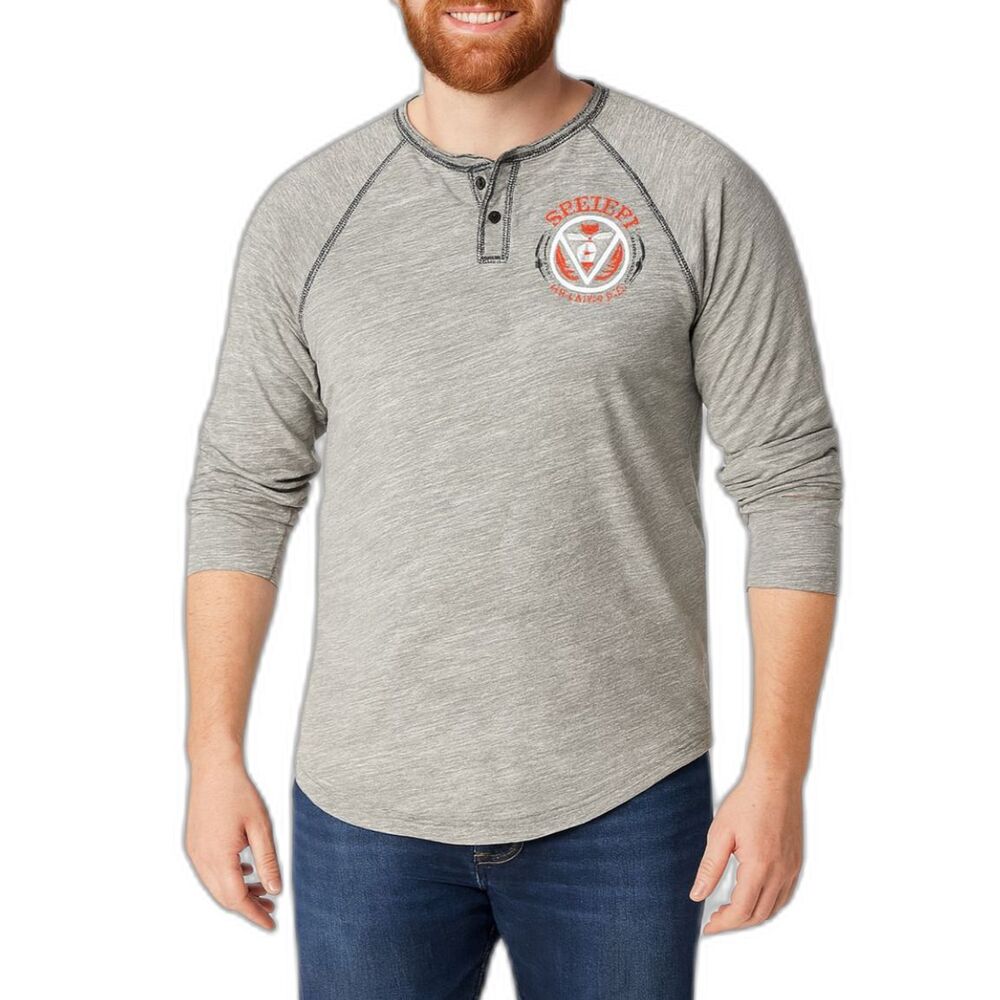 Society Supply Co Men’s Henley Graphic Tee | Size L